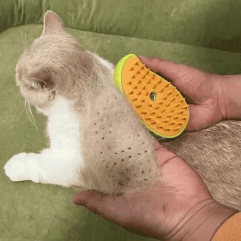 Escova a Vapor Recarregável para Gatos – Limpeza Profunda e Conforto.